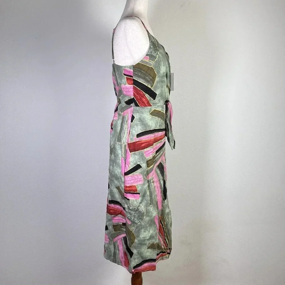 Jason Wu NWT Mini Sheath Dress Linen Blend Green Pink Tropical MSRP $425 - Picture 4 of 11